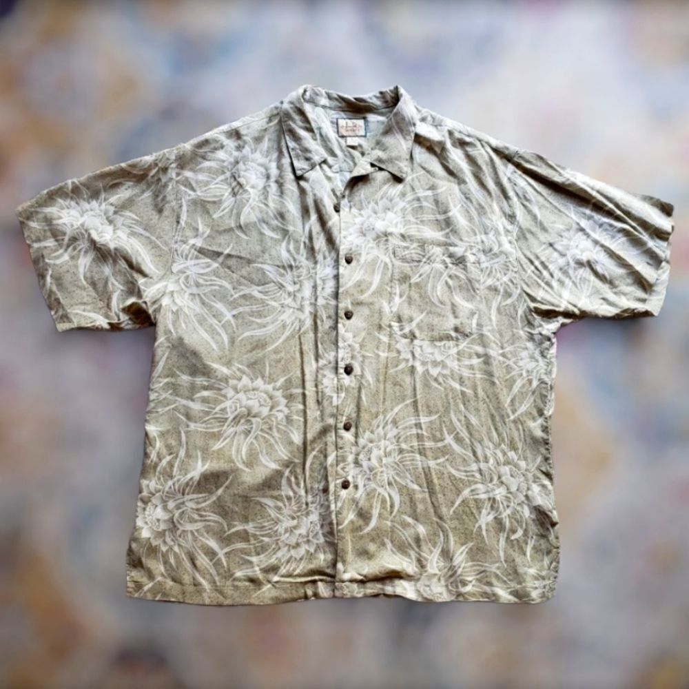 LINGUINE and Bob men's floral Hawaiian short sleeves button up shirt XL